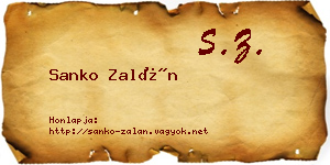 Sanko Zalán névjegykártya
