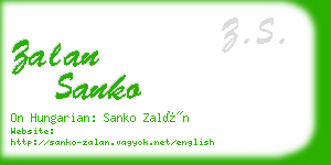 zalan sanko business card